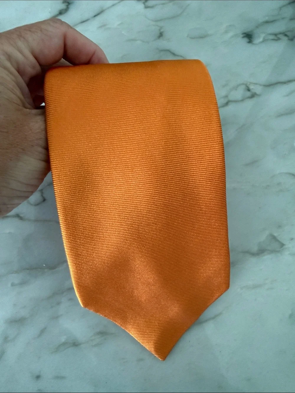 Textured Orange Men's Silk Classic Solid Color